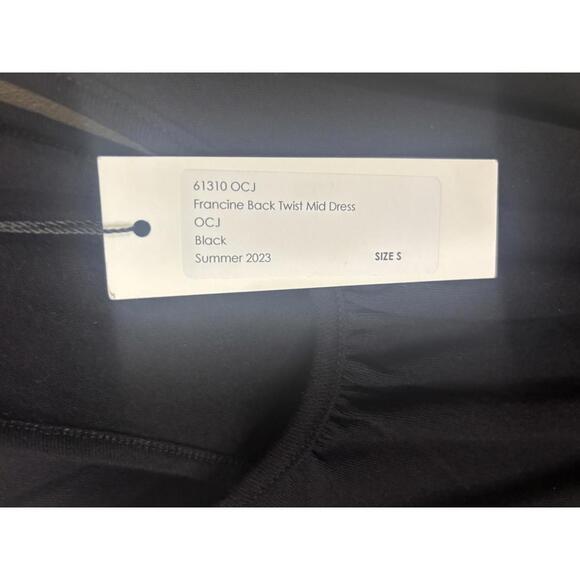 L'AGENCE Francine Black Twist Midi Dress, Size S - Picture 3 of 5
